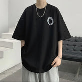 Hearujoy Korean Fashion Oversized T Shirt Summer Burgundy Retro Graphic T Shirts Short-sleeved Cotton Loose Streetwear Y2K Tops for Women